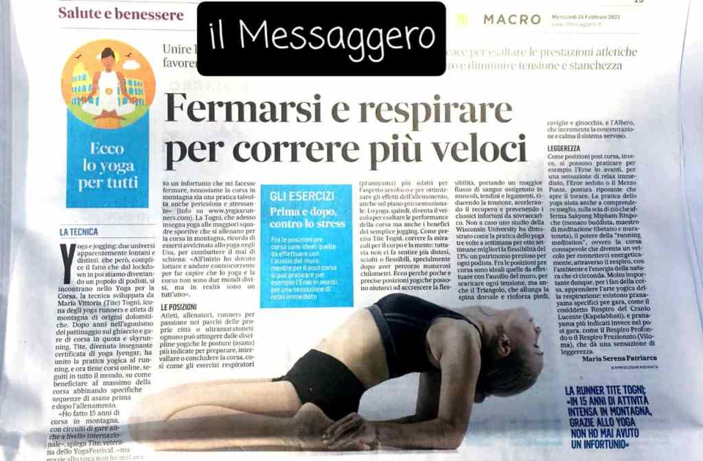Articolo del Messaggero del giorno 24 Febbraio 2021